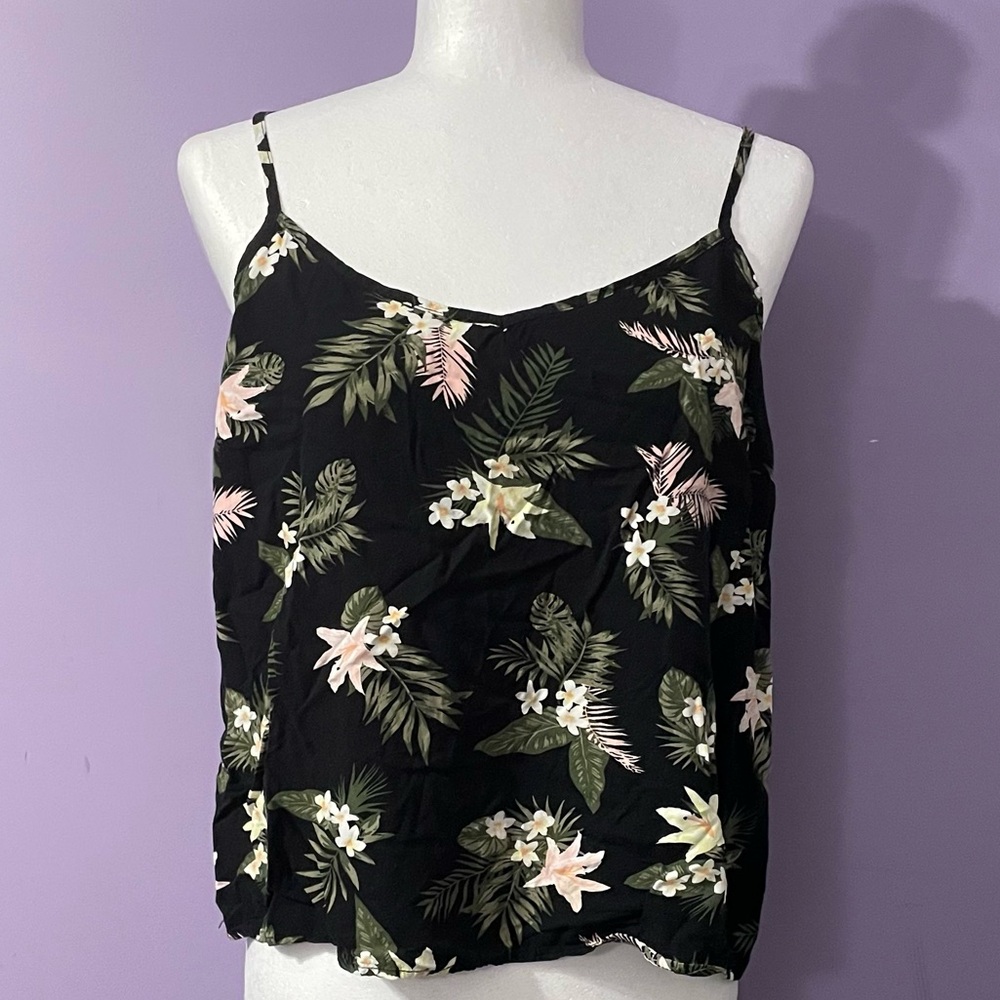 Tag Black Floral Cropped Camisole